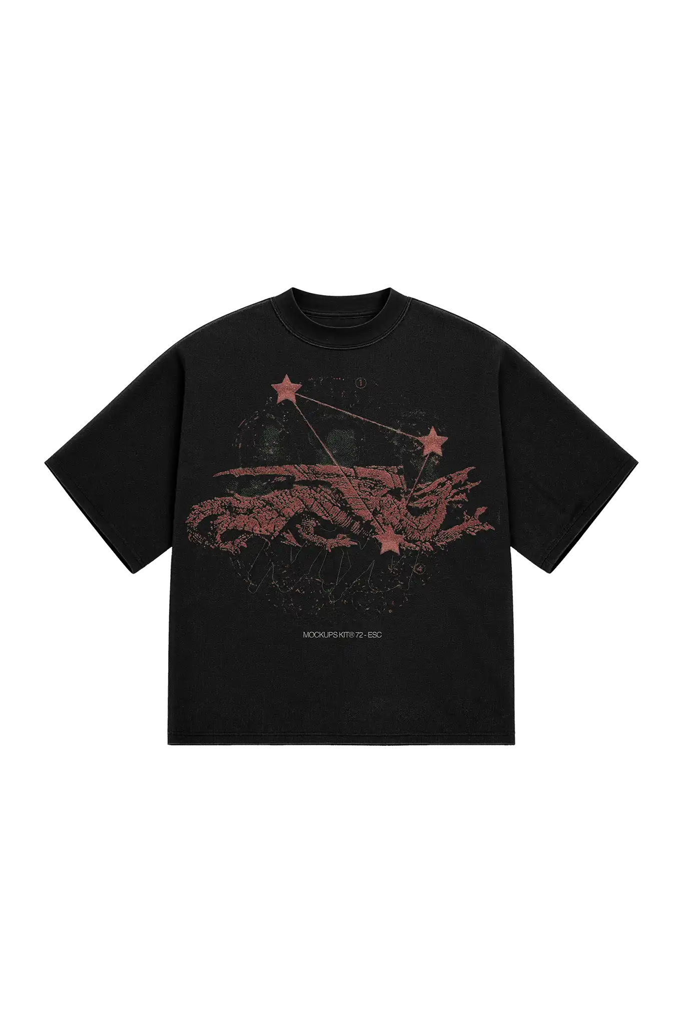 CRYPTYC - T-shirt oversize noir imprimé face